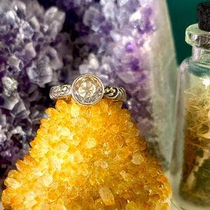 Sterling Silver White Sapphire Ring